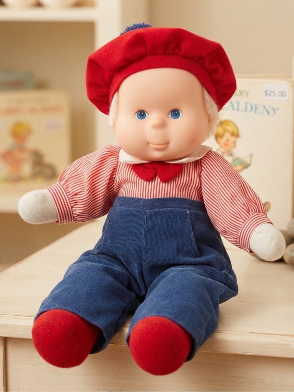 Vintage GoldBerger Eegee Boy Doll 1984 Original Clothes Blonde Hair Soft Body